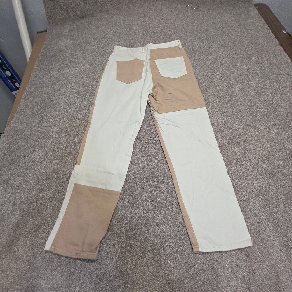 PacSun High Rise Straight Jeans Size 28 Colorblock Patchwork Two-Tone Button Fly